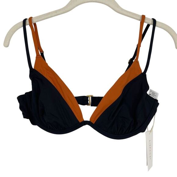 L Space Fused Zendaya Underwire Bikini Top Black Amber Size Large NEW With Tags! - Picture 3 of 7